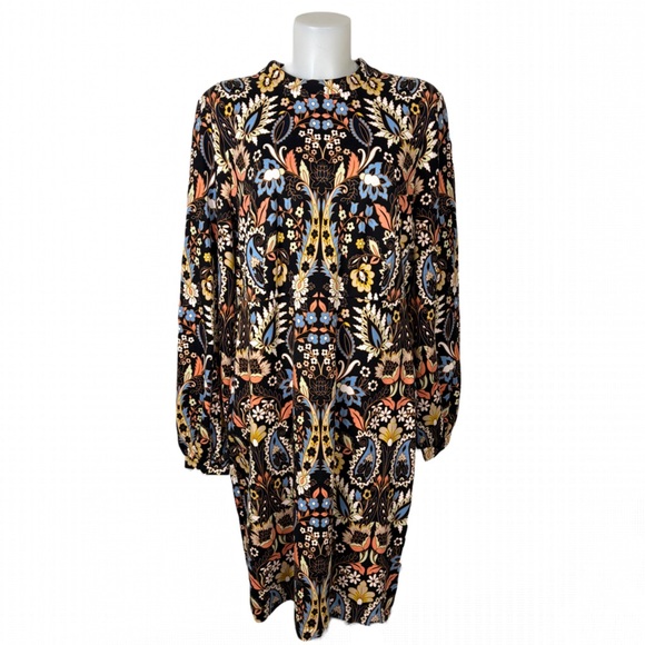 Boden Paisley Long Sleeved Shift Dress - Picture 2 of 9